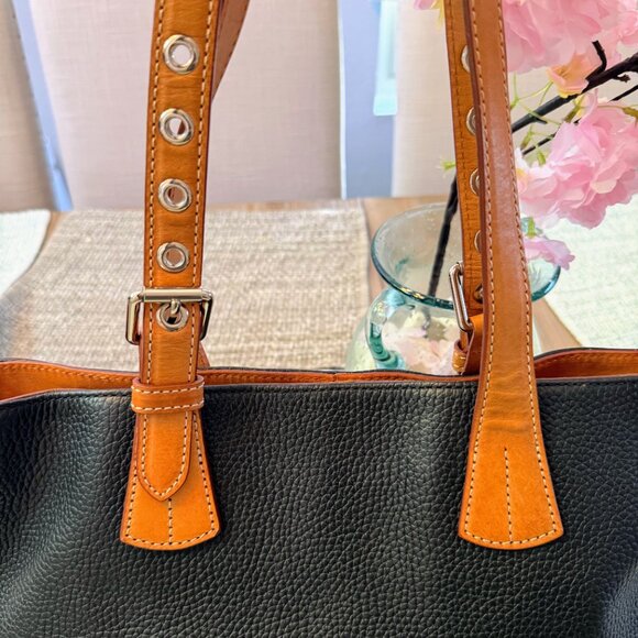 Dooney & Bourke Pebble Grain Tote – Black Leather with Red Lining | Excellent Co - Picture 8 of 16